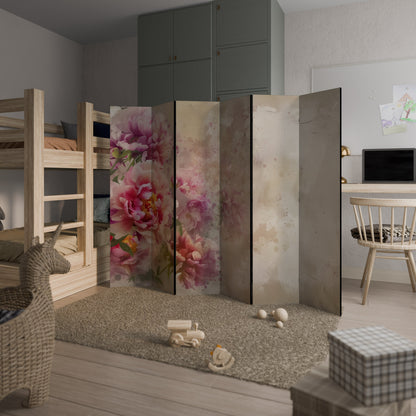 Dekorativ rumsavdelare med 6 paneler PEONY WHISPER