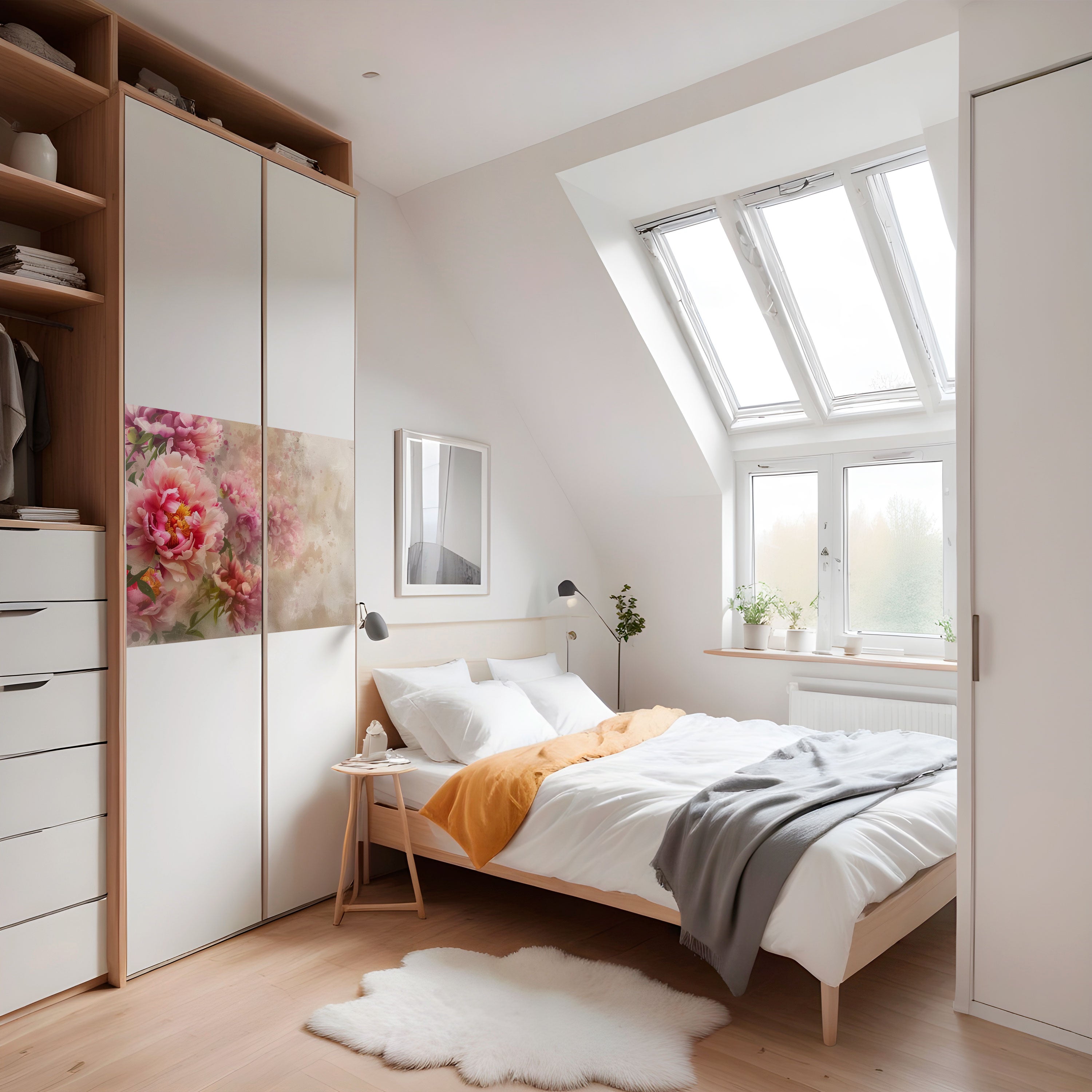 PEONY WHISPER Horisontell affisch med självhäftande motiv