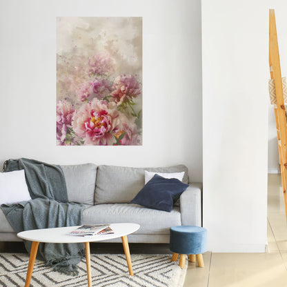 PEONY WHISPER Peel and Stick Vertical Poster