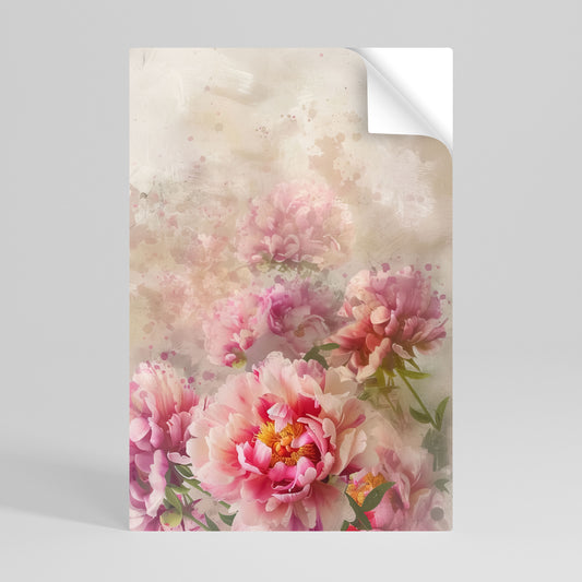 PEONY WHISPER Självhäftande Vertikal Poster