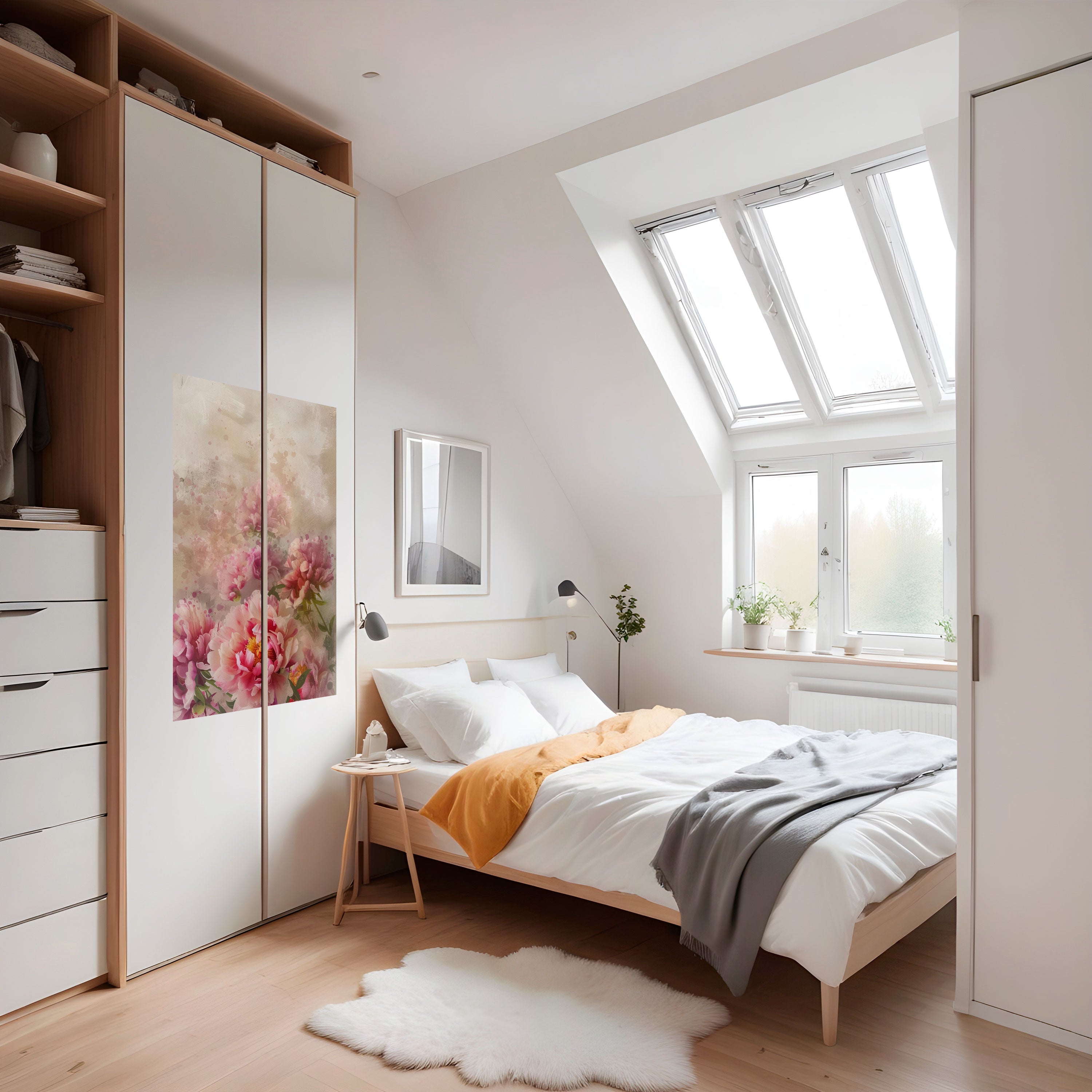 PEONY WHISPER Vertikal poster med självhäftande motiv