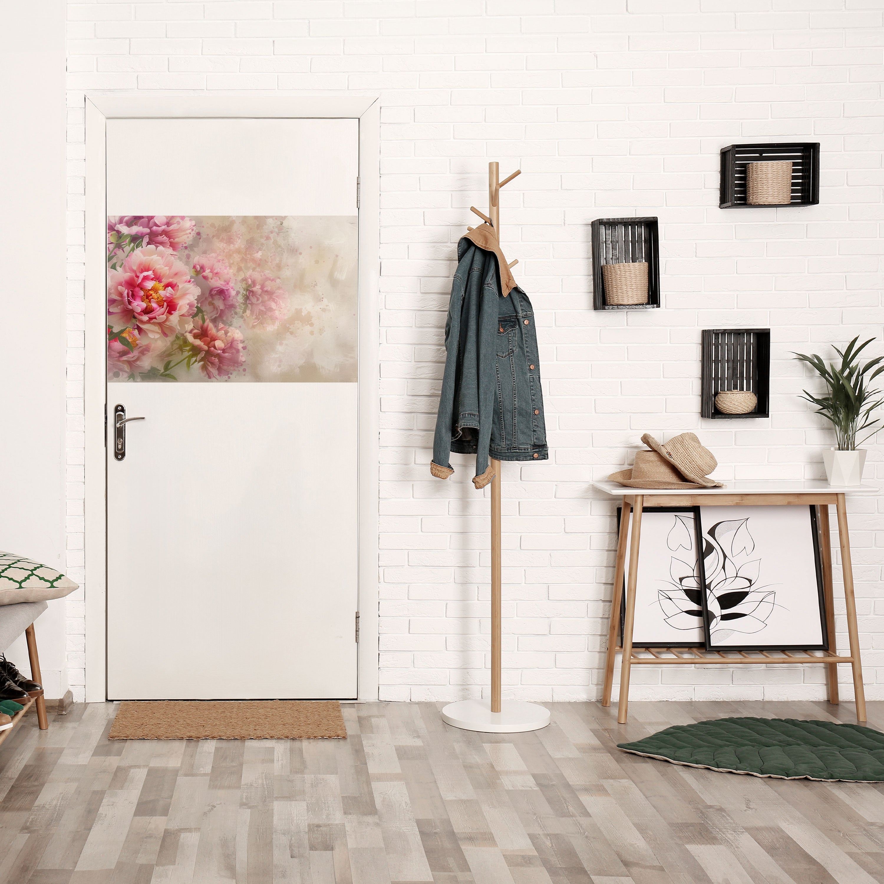 PEONY WHISPER Horisontell affisch med självhäftande motiv