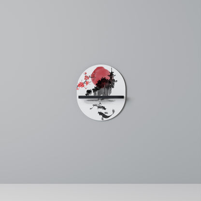 CHERRY SHADOWS Oval konsthylla i svart finish