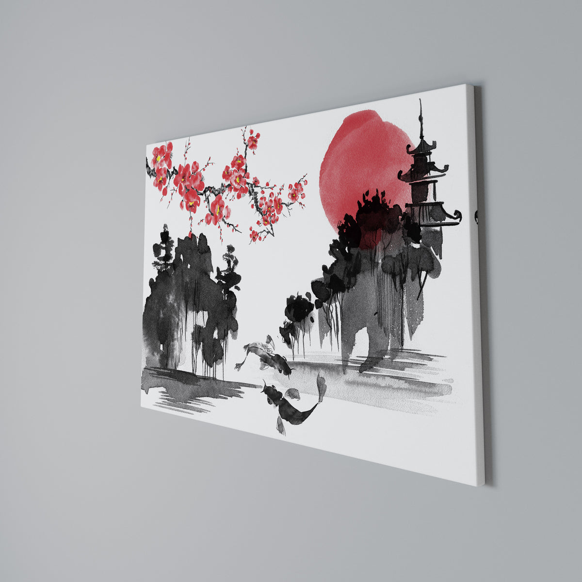 CHERRY SHADOWS Horizontal Canvas Print