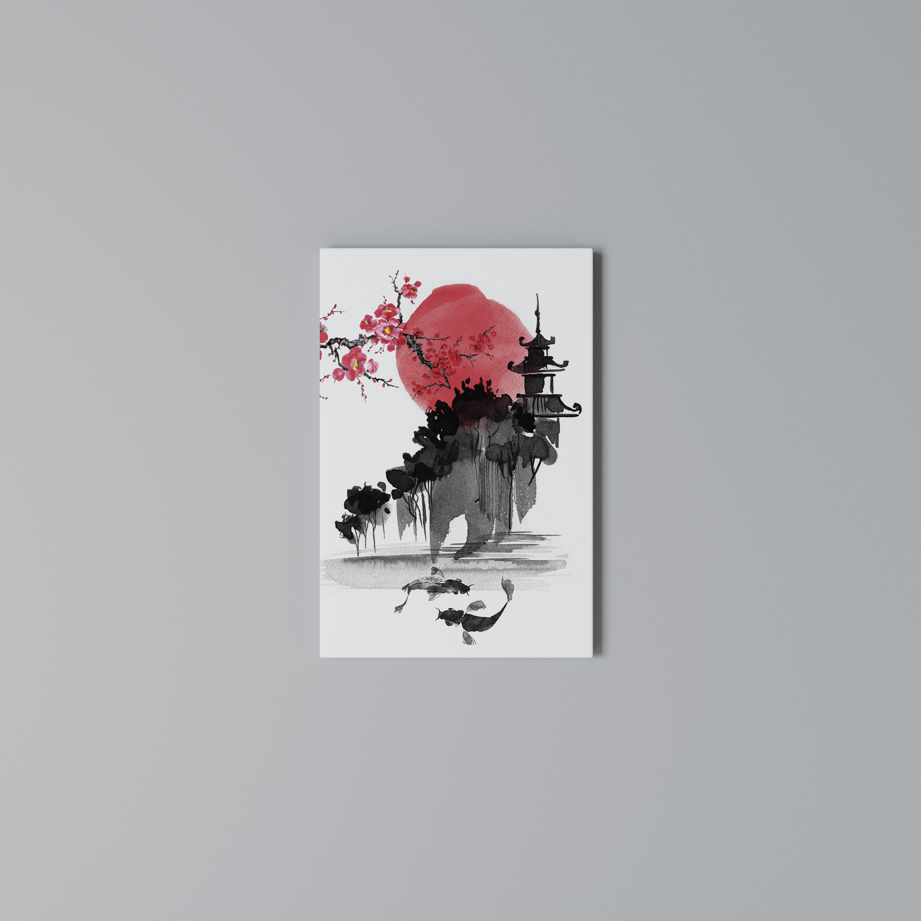 CHERRY SHADOWS Vertical Canvas Print
