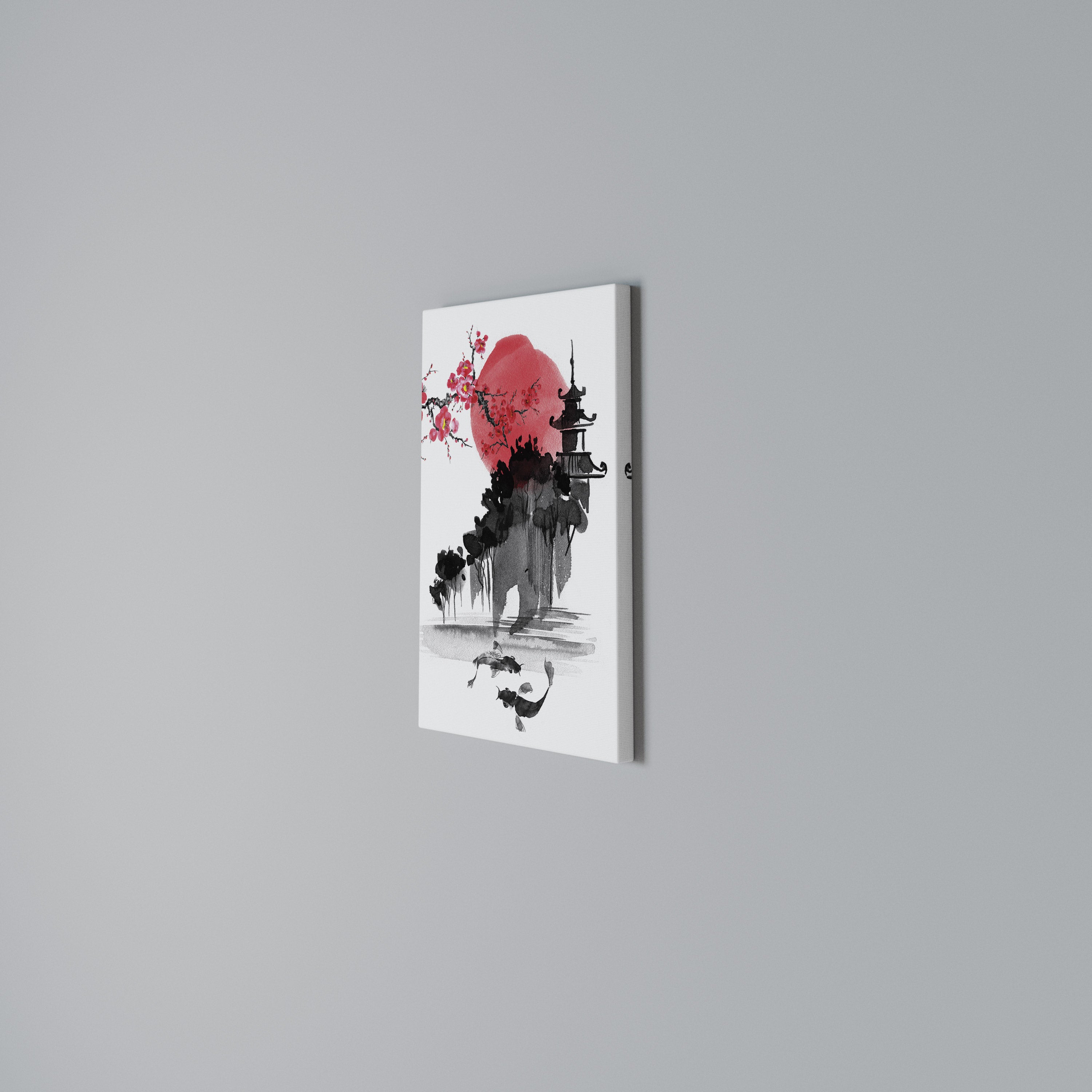 CHERRY SHADOWS Vertical Canvas Print