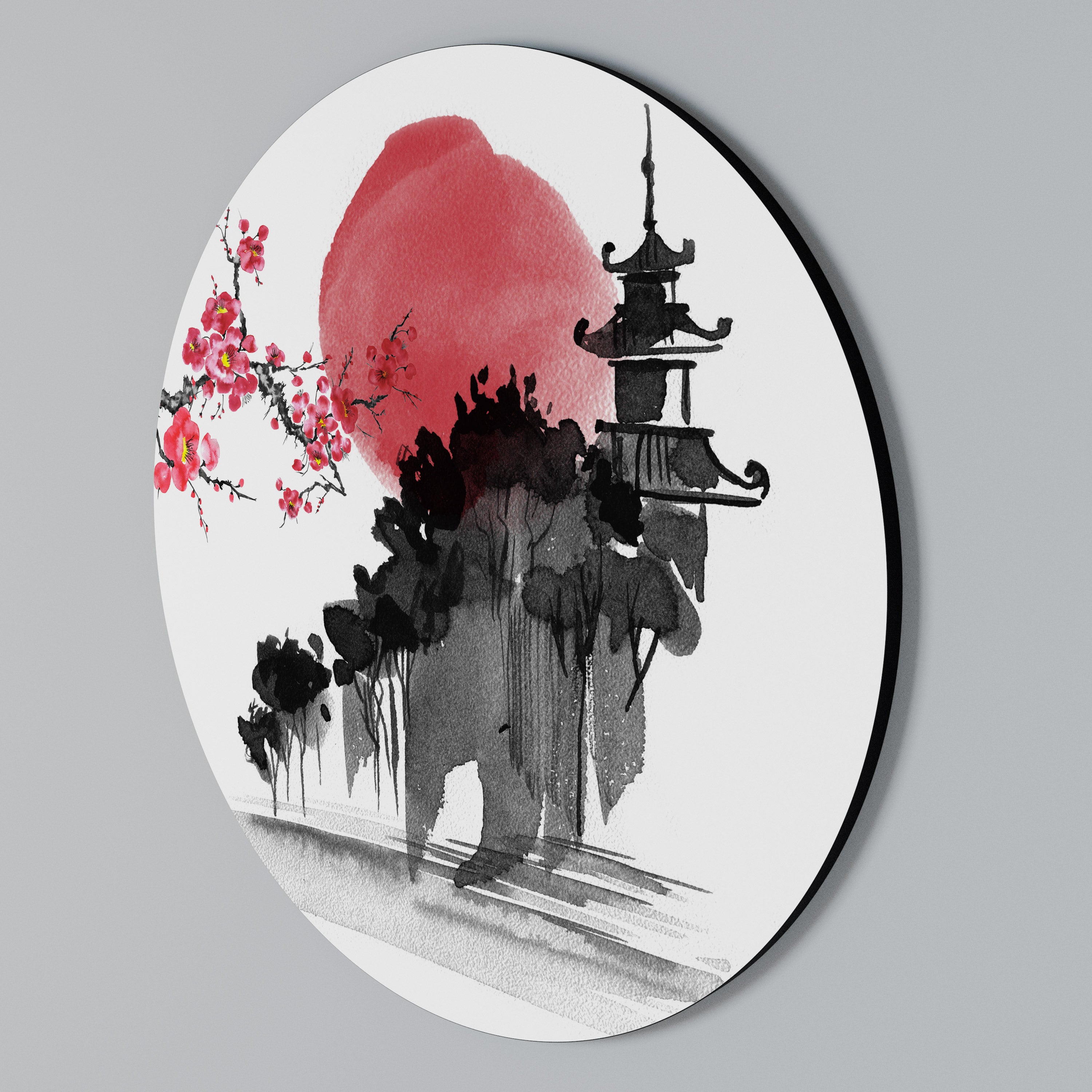 CHERRY SHADOWS Rund väggdekor