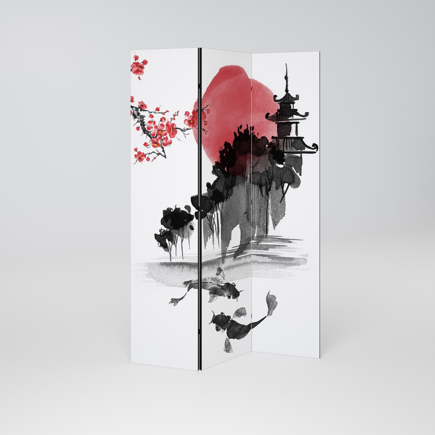 CHERRY SHADOWS Dekorativ rumsavdelare – 3 paneler