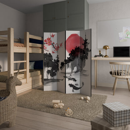 Dekorativ rumsavdelare med 4 paneler i CHERRY SHADOWS
