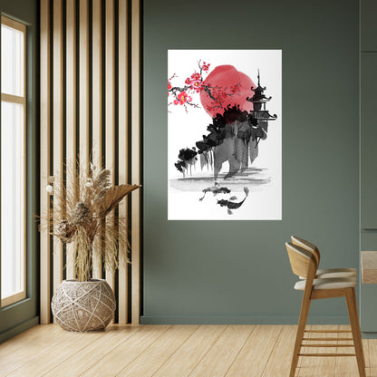 CHERRY SHADOWS vertikal poster med självhäftande text