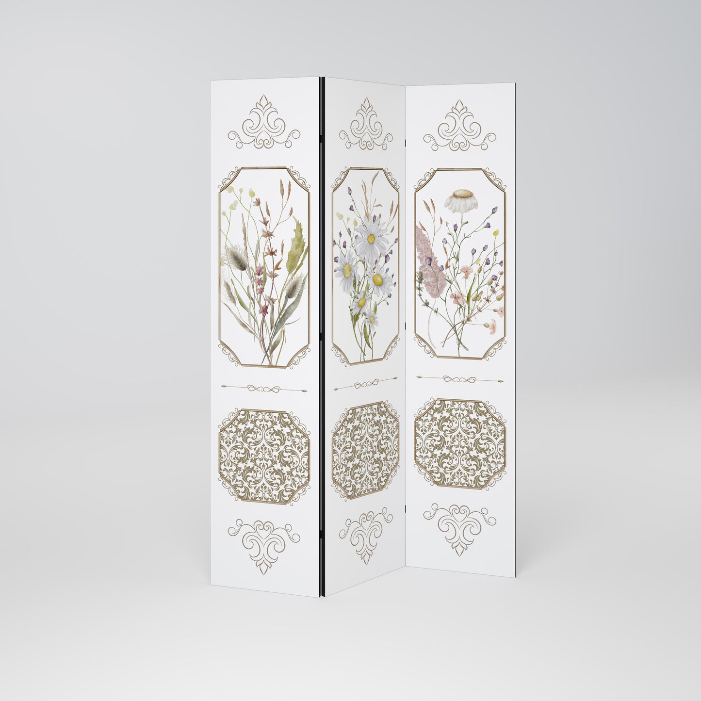 ELEGANT BOTANICAL TAPESTRY Dekorativ rumsavdelare – 3 paneler
