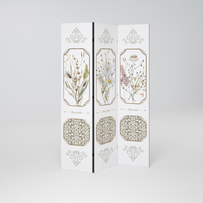 ELEGANT BOTANICAL TAPESTRY Dekorativ rumsavdelare – 3 paneler