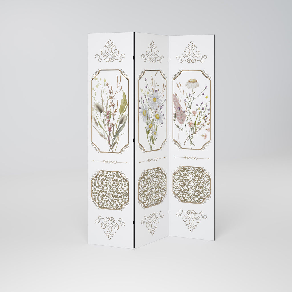ELEGANT BOTANISK GOBENG Dekorativ rumsavdelare med 3 paneler