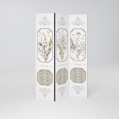 ELEGANT BOTANISK GOBENG Dekorativ rumsavdelare med 3 paneler