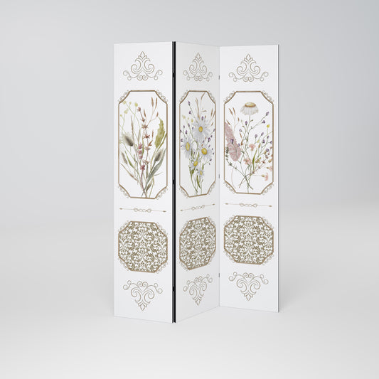 ELEGANT BOTANISK GOBENG Dekorativ rumsavdelare med 3 paneler