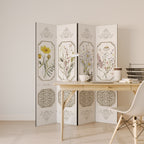 ELEGANT BOTANICAL TAPESTRY Rumsavdelare 4 paneler