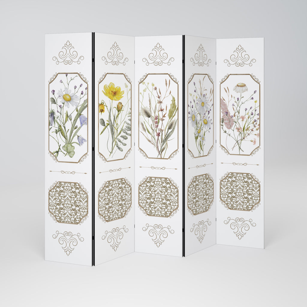 ELEGANT BOTANISK GOBENG Dekorativ rumsavdelare med 5 paneler