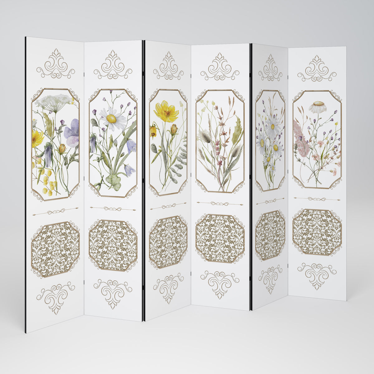 ELEGANT BOTANICAL TAPESTRY Rumsavdelare 6 paneler