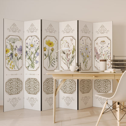 ELEGANT BOTANISK GOBENG Dekorativ rumsavdelare med 6 paneler