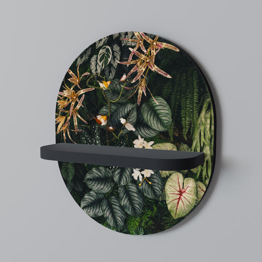 SILENT WILDERNESS Oval konsthylla i svart finish