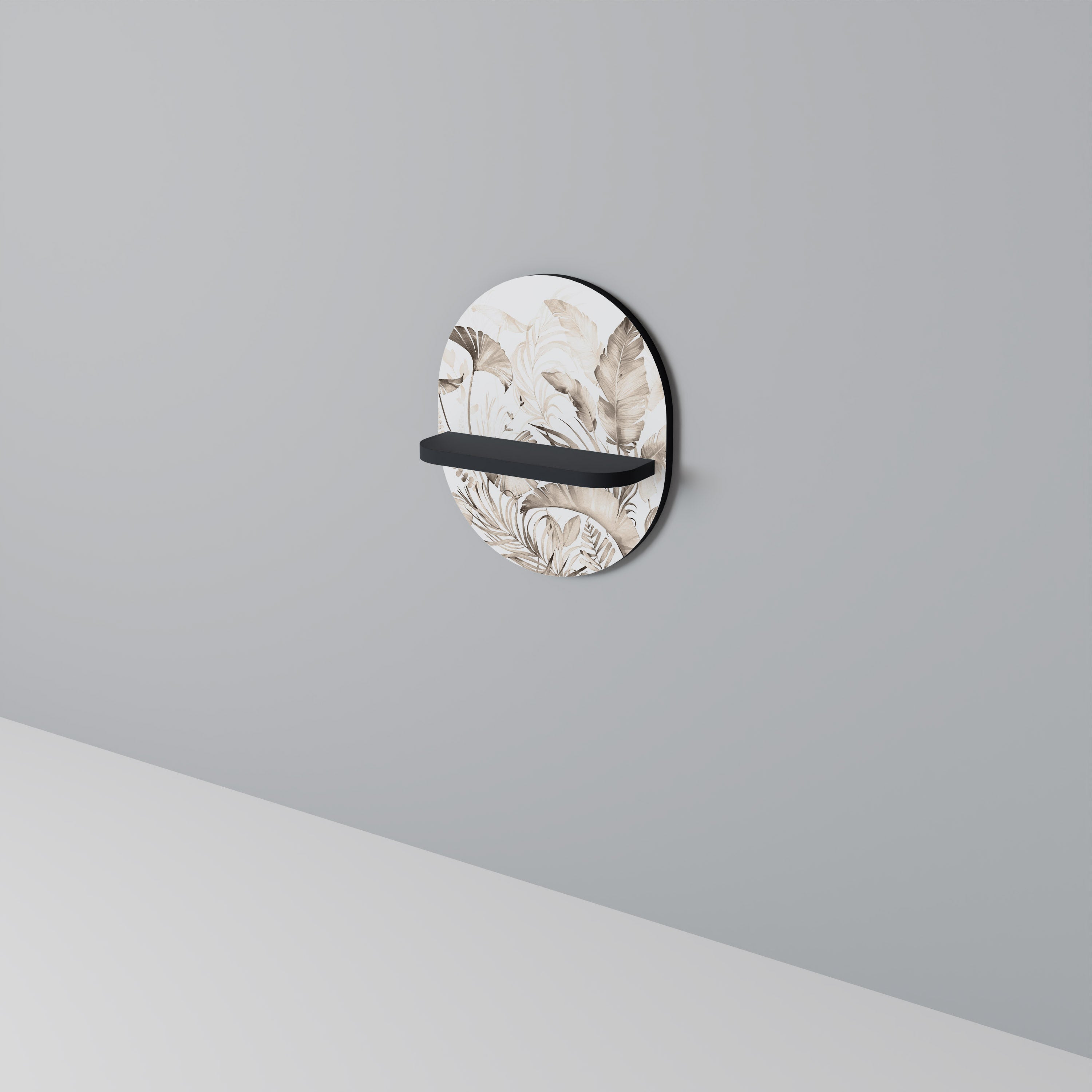 GRACEFUL DAYS Oval konsthylla i svart finish