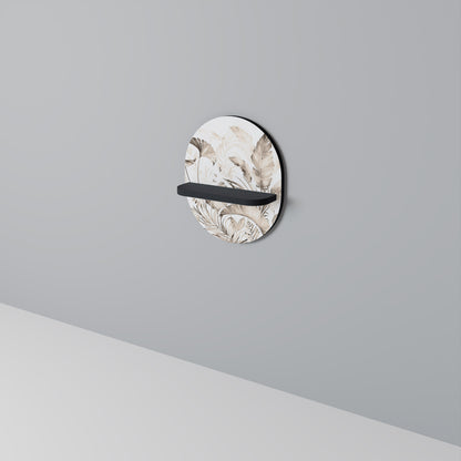 GRACEFUL DAYS Oval Art Shelf In Black Finish