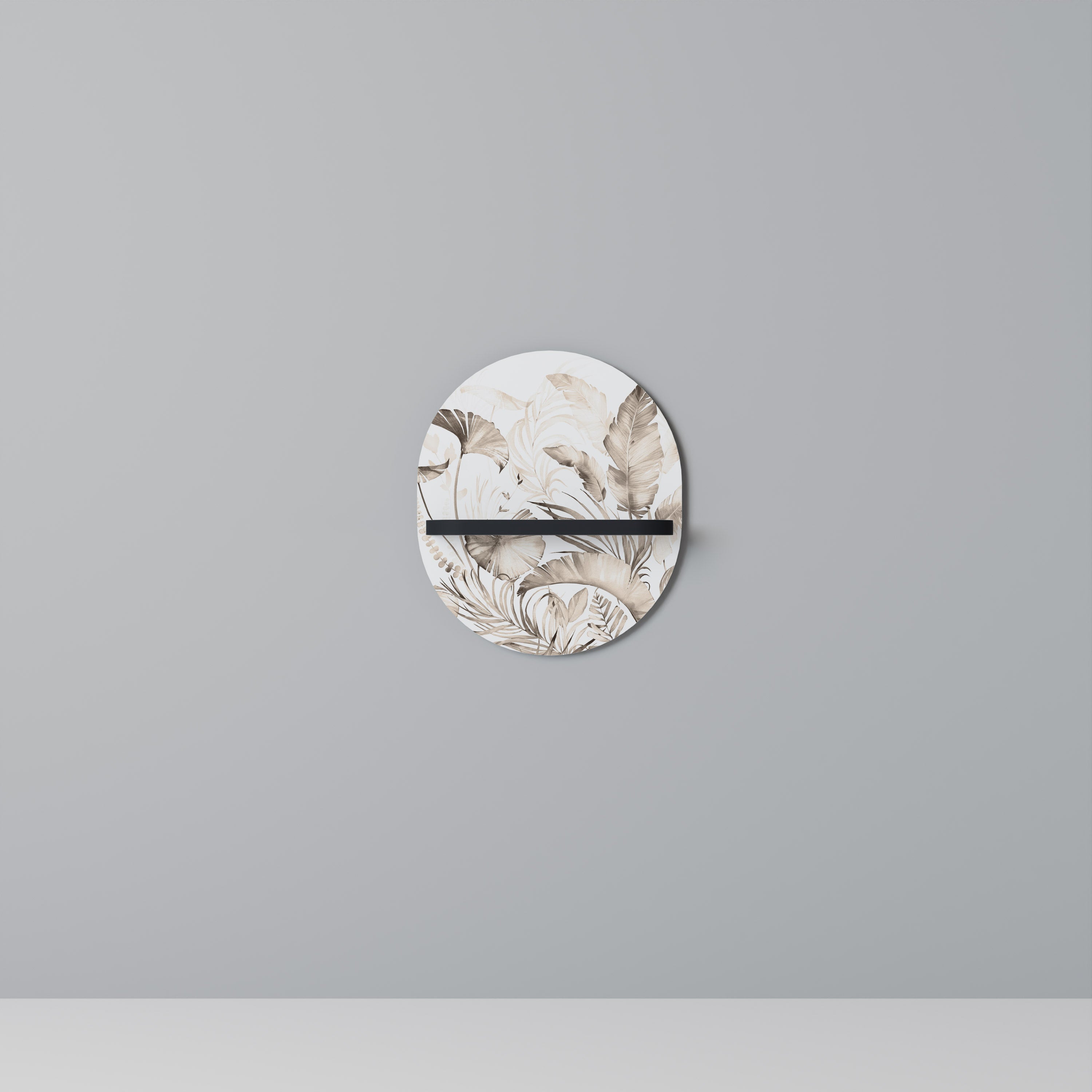 GRACEFUL DAYS Oval konsthylla i svart finish