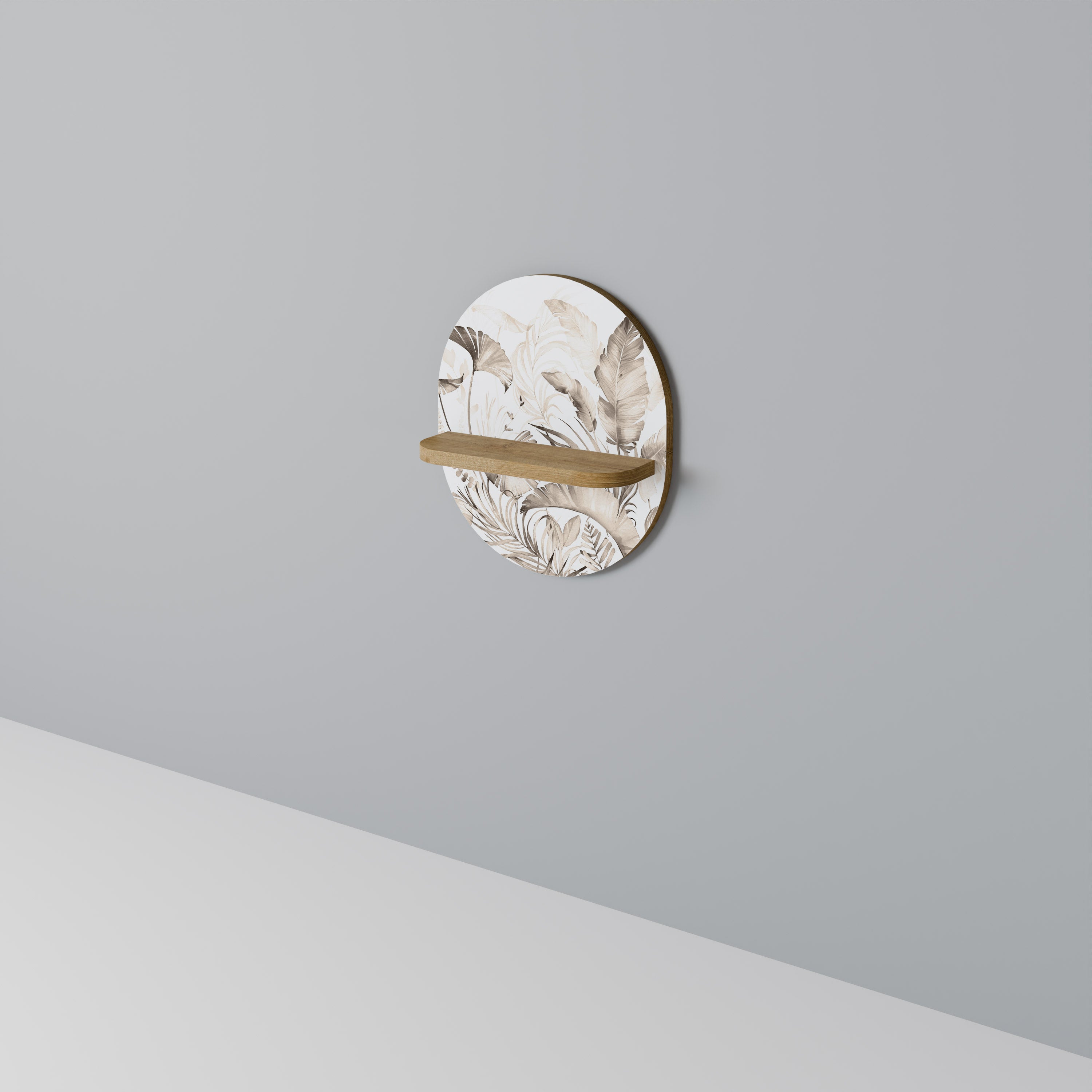 GRACEFULDA DAGAR Oval konsthylla i ekeffekt