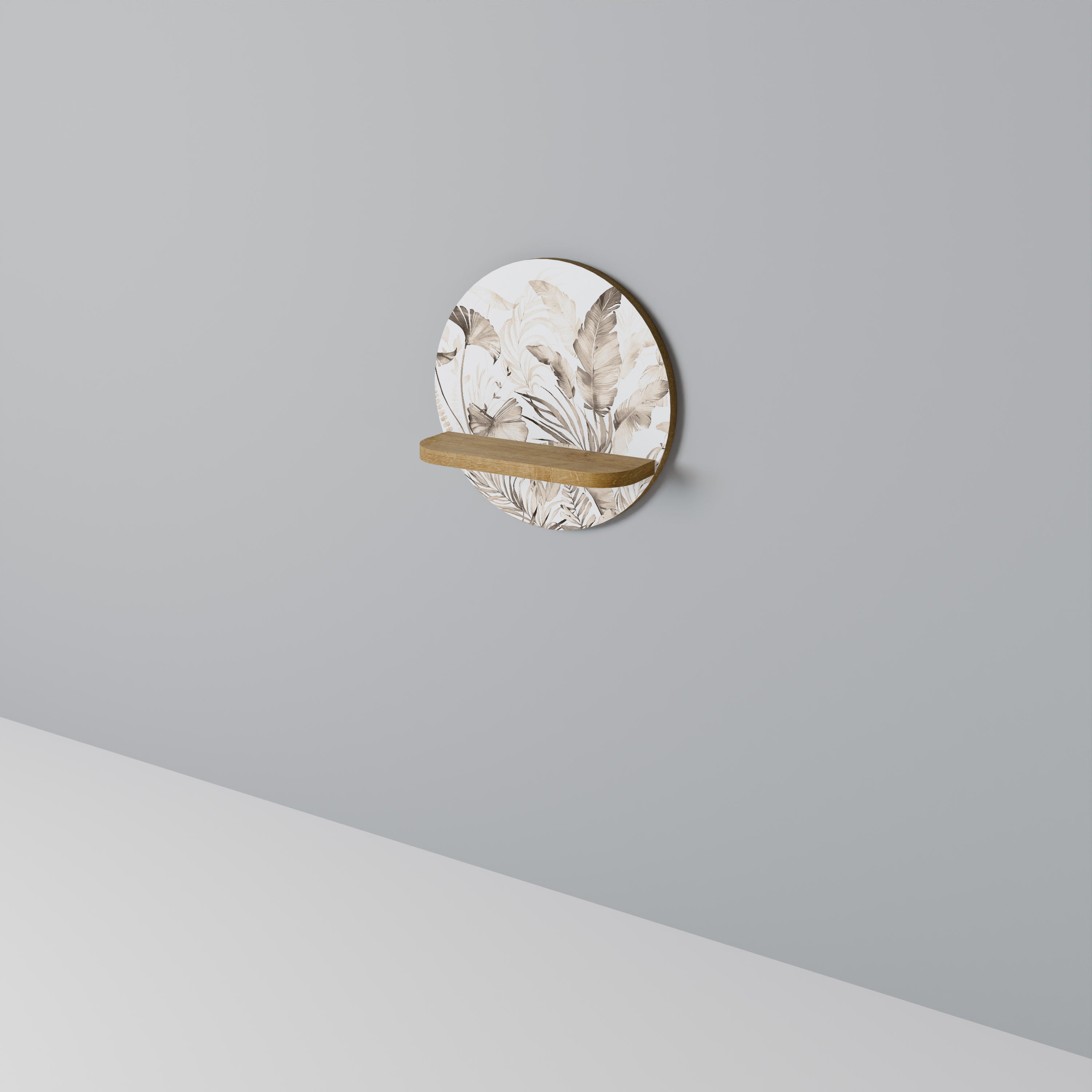 GRACEFULDA DAGAR Rund konsthylla i ekeffekt
