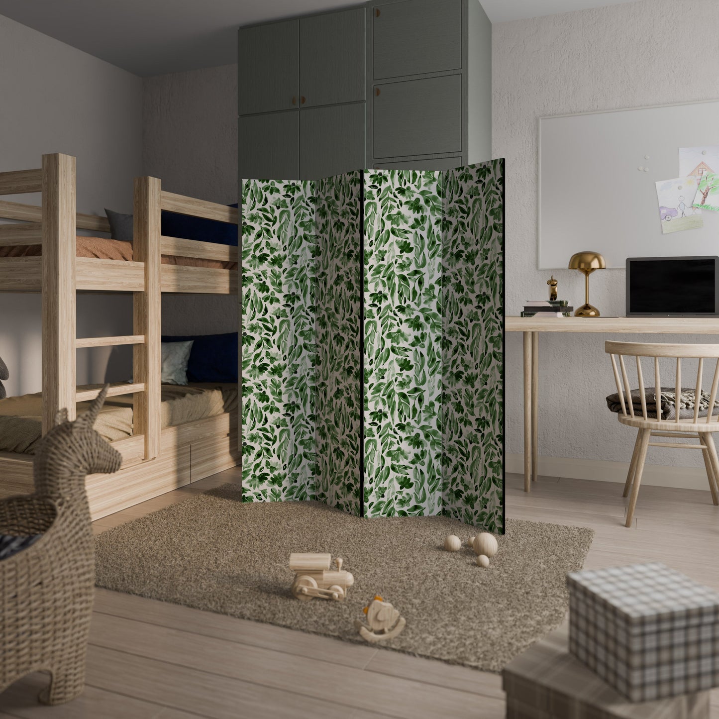 LEAFY LAYERS Dekorativ rumsavdelare med 4 paneler