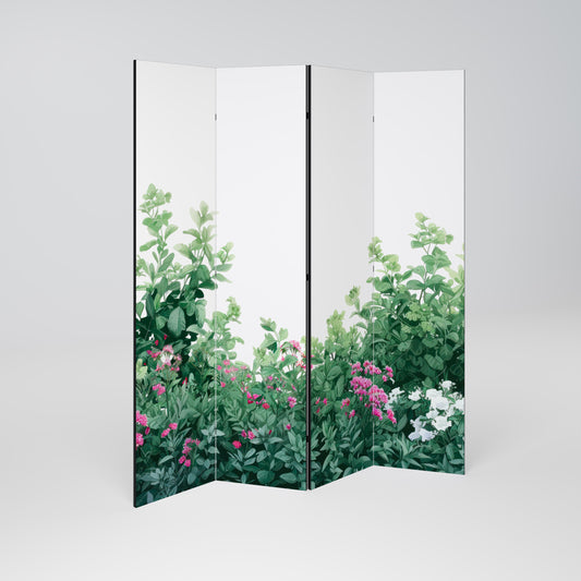 FLORAL SERENITY BARRIER Decorative 4-Panel Room Divider