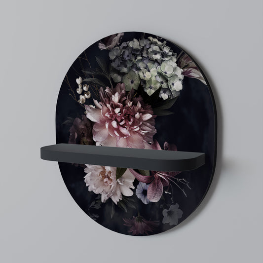 PURE BLOSSOM Oval konsthylla i svart finish