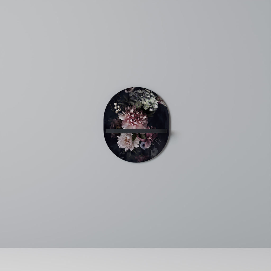 PURE BLOSSOM Oval konsthylla i svart finish