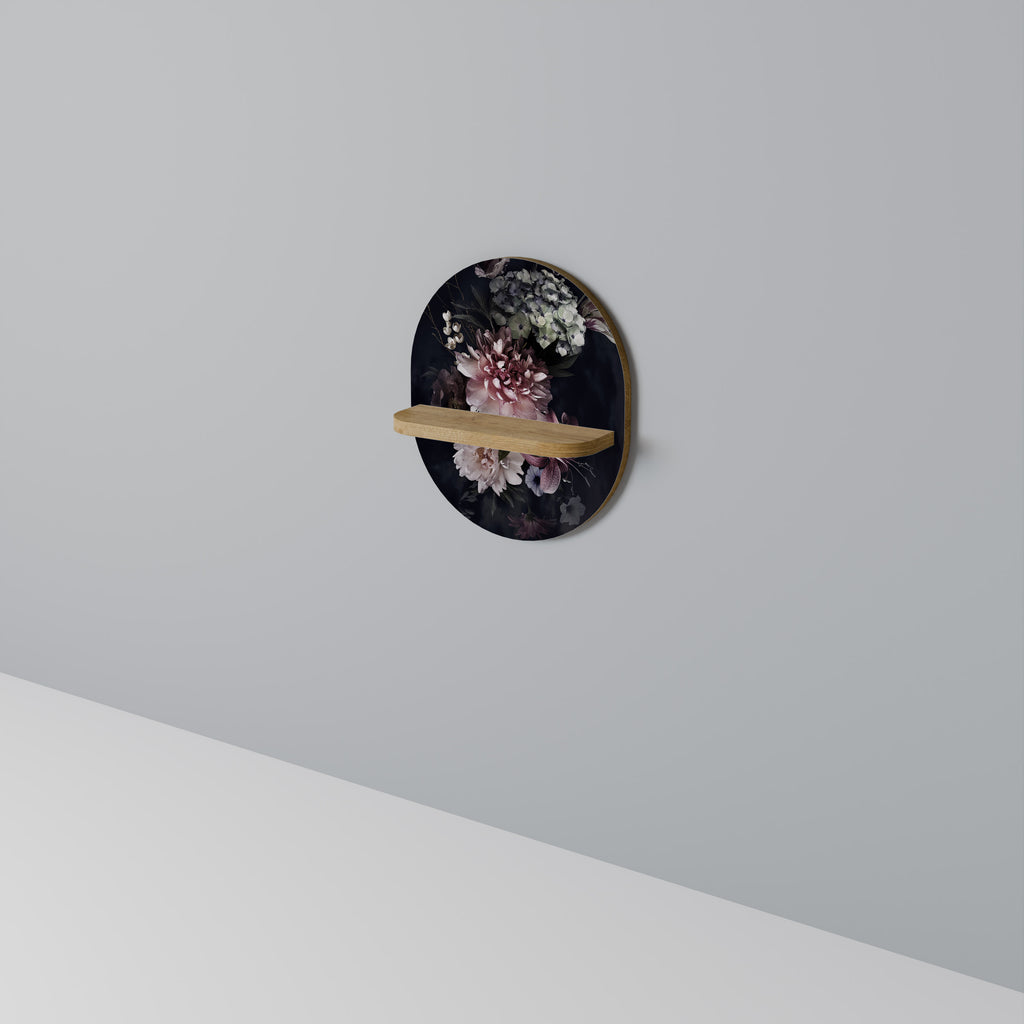 PURE BLOSSOM Oval konsthylla i ekeffekt