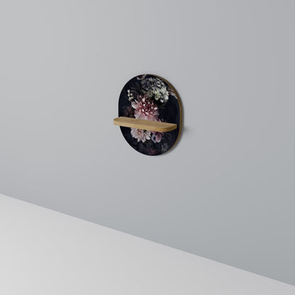 PURE BLOSSOM Oval konsthylla i ekeffekt