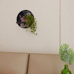 PURE BLOSSOM rund konsthylla i svart finish