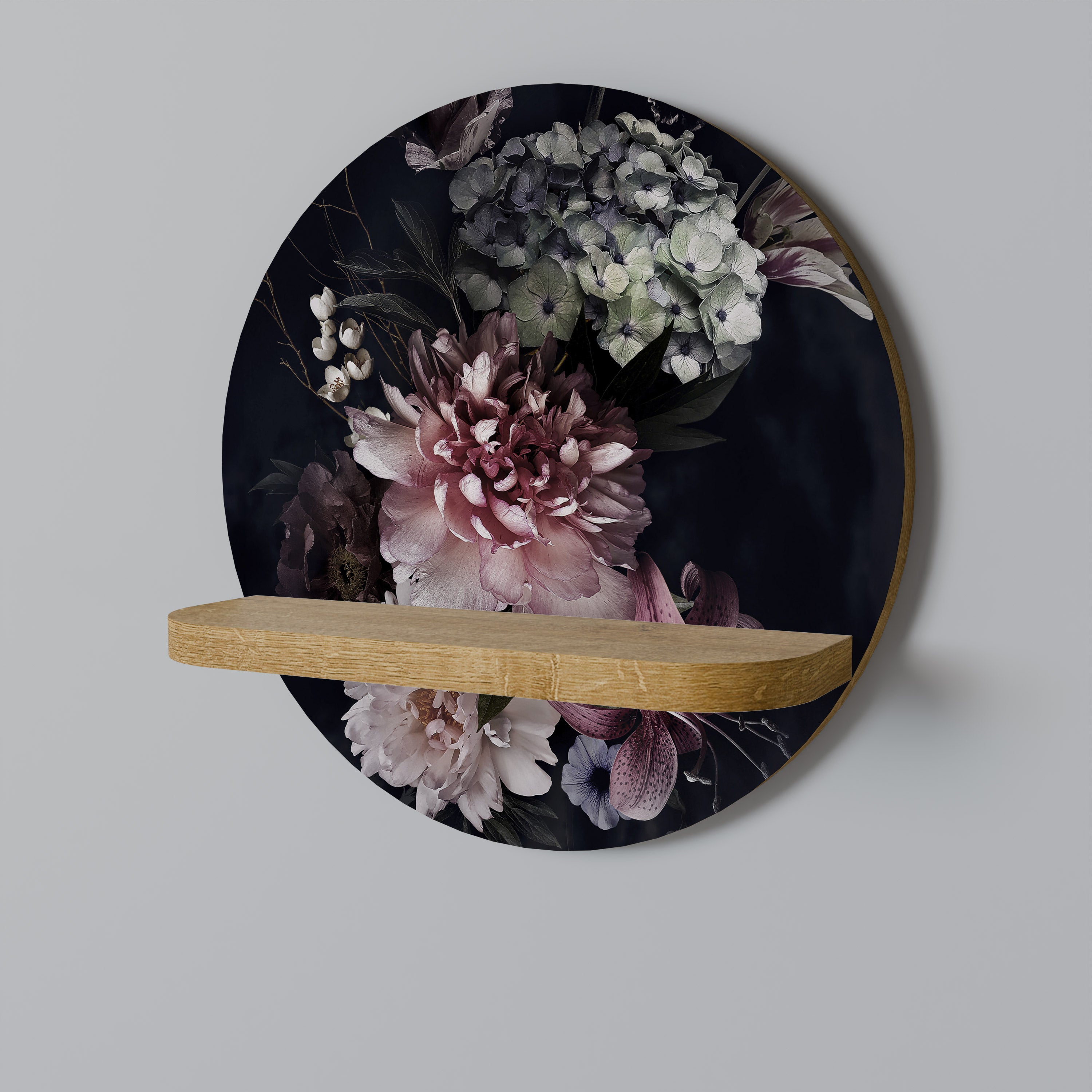 PURE BLOSSOM Rund Konsthylla I Ekeffekt