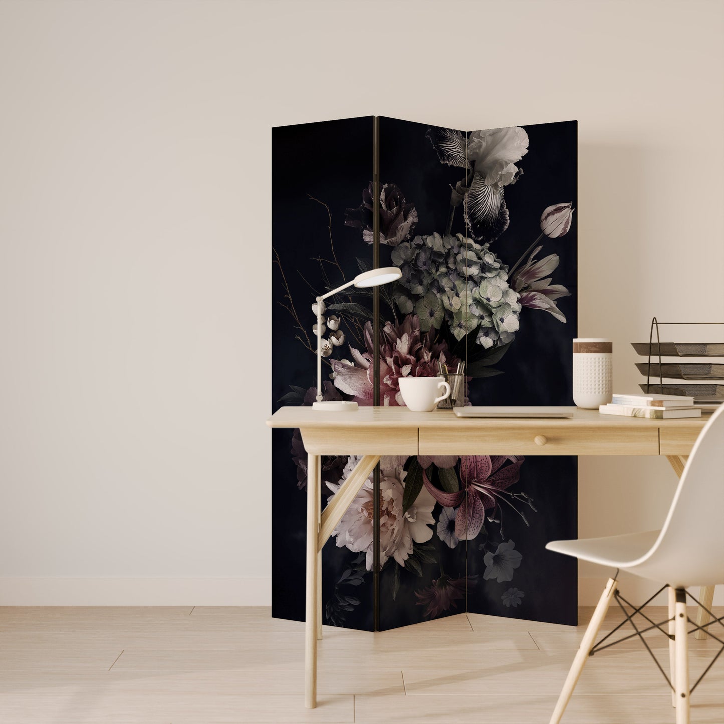 PURE BLOSSOM Dekorativ rumsavdelare med 3 paneler
