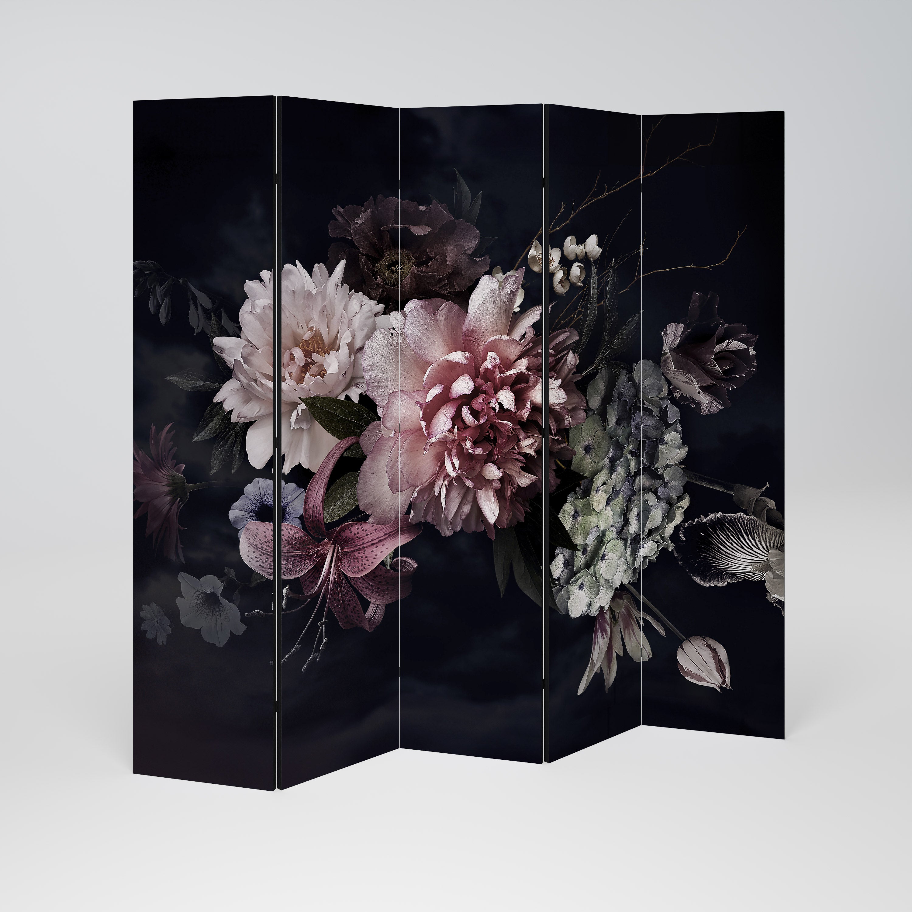 PURE BLOSSOM Dekorativ rumsavdelare – 5 paneler