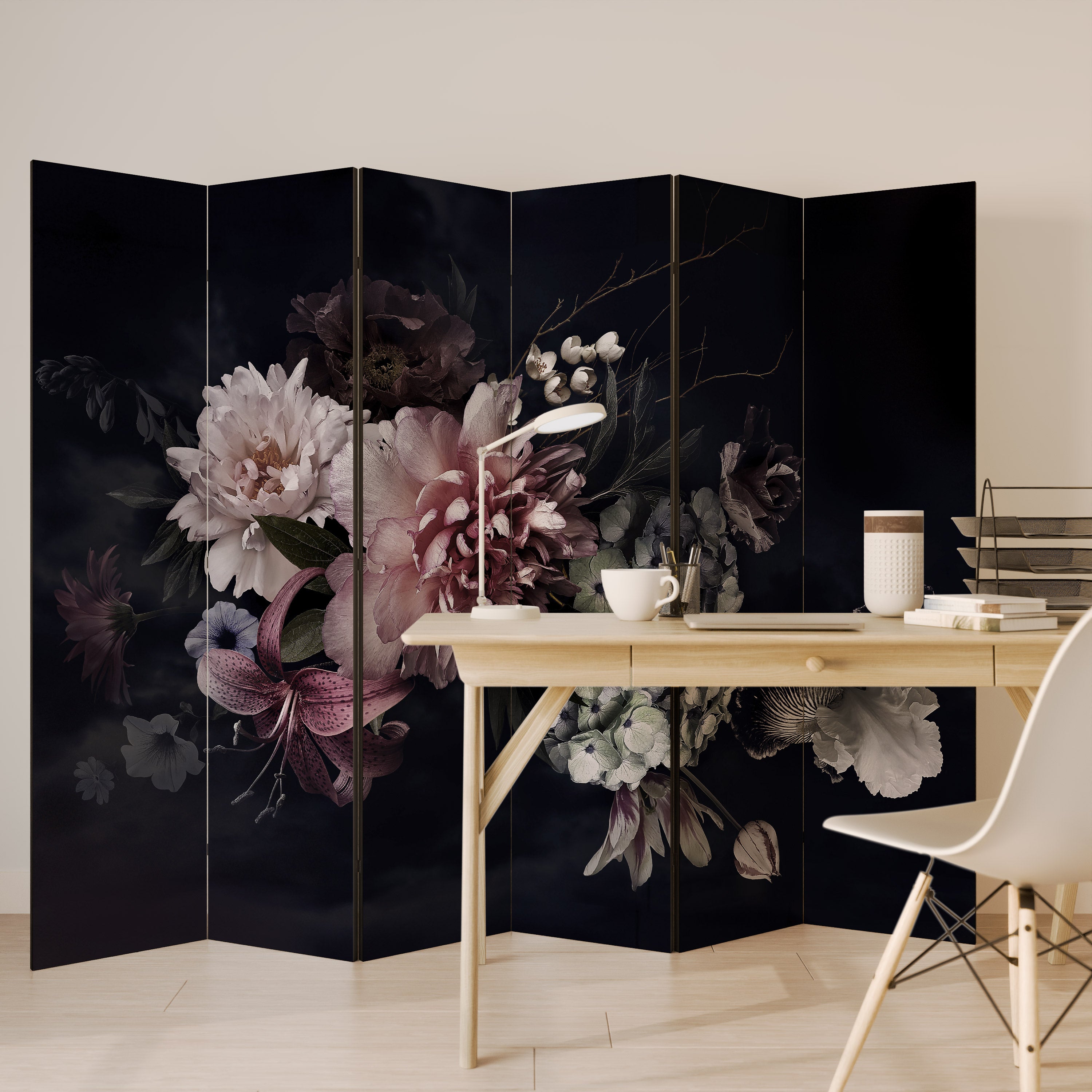 PURE BLOSSOM Dekorativ rumsavdelare med 6 paneler