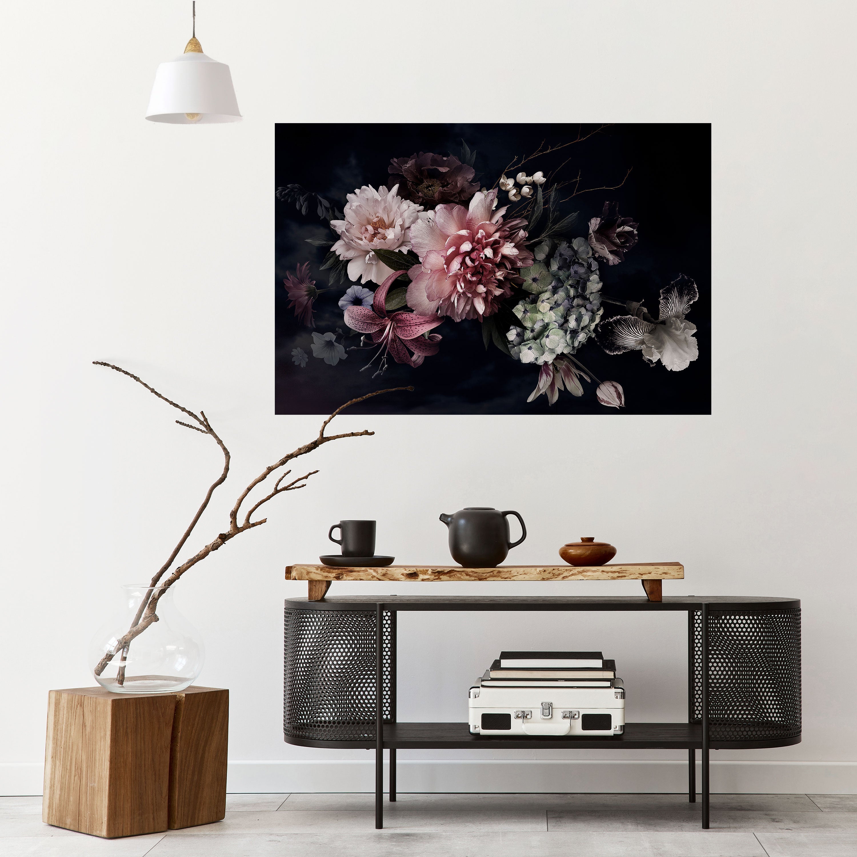 PURE BLOSSOM horisontell poster med självhäftande text