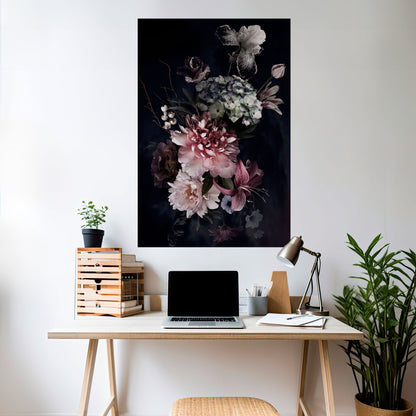 PURE BLOSSOM vertikal poster med självhäftande text