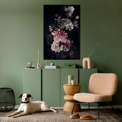 PURE BLOSSOM vertikal poster med självhäftande text