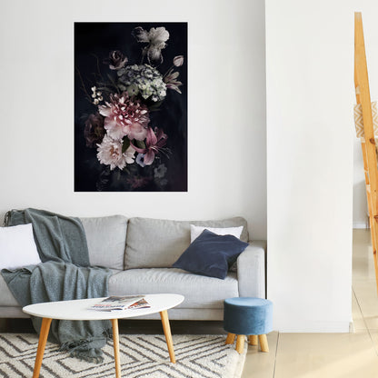 PURE BLOSSOM vertikal poster med självhäftande text