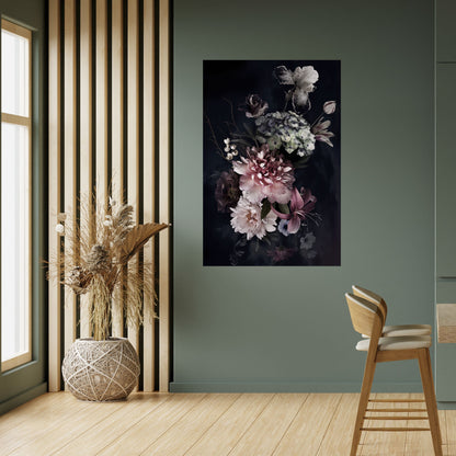 PURE BLOSSOM vertikal poster med självhäftande text
