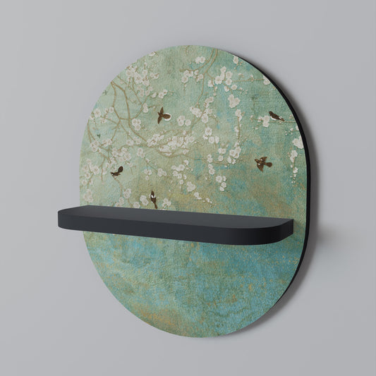 BLOOMING CHARM Oval konsthylla i svart finish