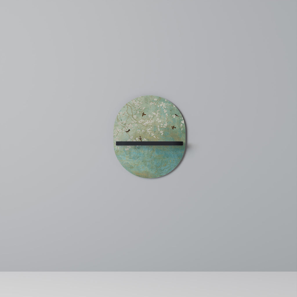 BLOOMING CHARM Oval konsthylla i svart finish