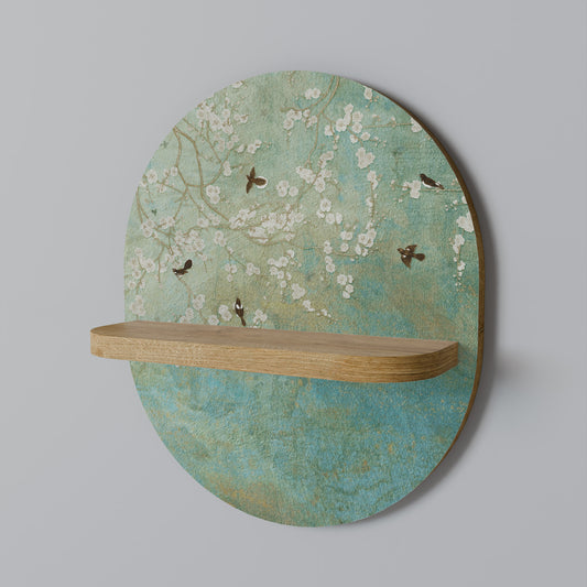 BLOOMING CHARM Oval konsthylla i ekeffekt