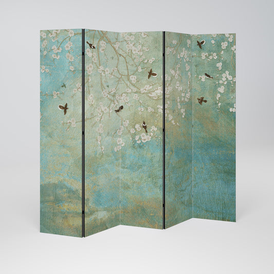 BLOOMING CHARM Decorative 5-Panel Room Divider