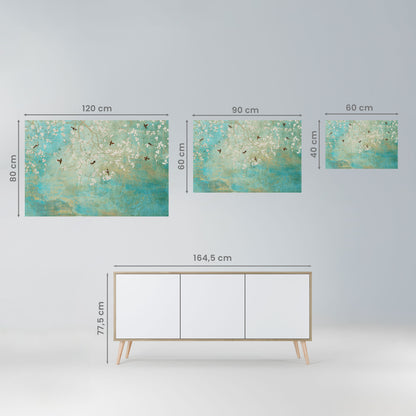 BLOOMING CHARM horisontell poster med självhäftande motiv